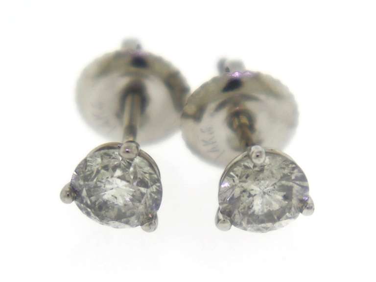 Brilliant 14kt WG Round Brilliant Cut Diamond Earrings