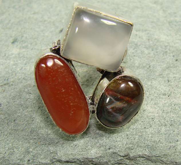 Exceptional Colors Natural Stone Ethnic Handcrafted Ring