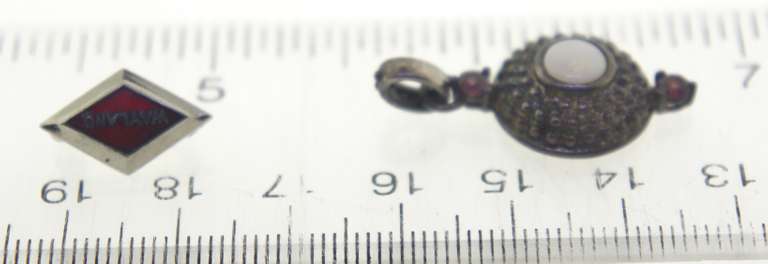Sterling Silver Set of Pendant And Pin