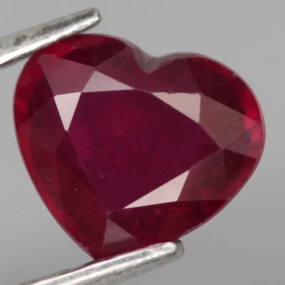 Captivating 2.17ct deep red heart cut Ruby