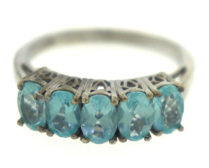 Sterling Silver Auamarine Ring