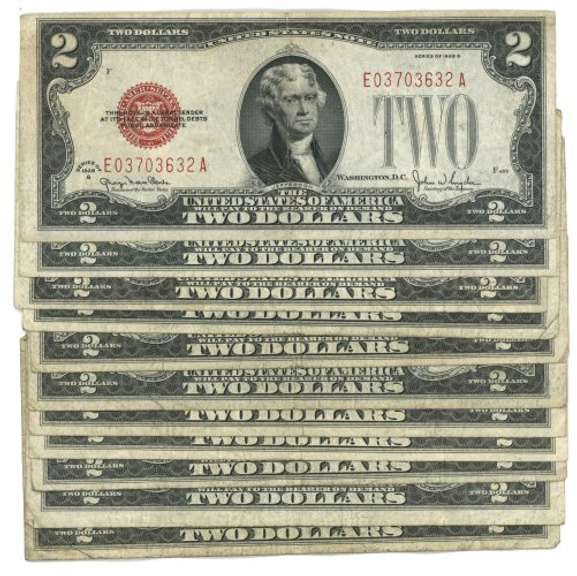Nice Lot of 11 Series of 1928 Small Size $5 Red Seal Notes
