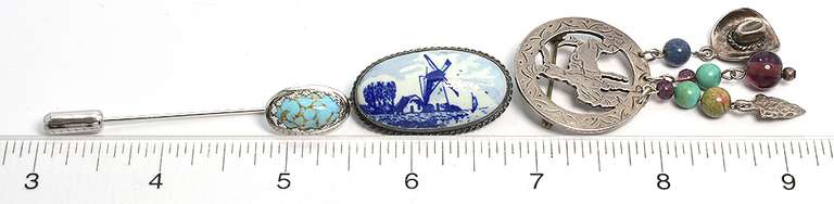 Lot of 3 Sterling Silver Pins