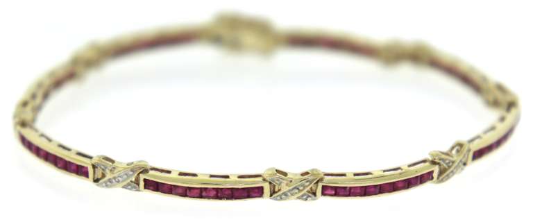 Beautiful Ruby Channel Set Bracelet