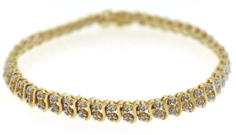 Sterling Silver Diamond Accent Double S Link Bracelet