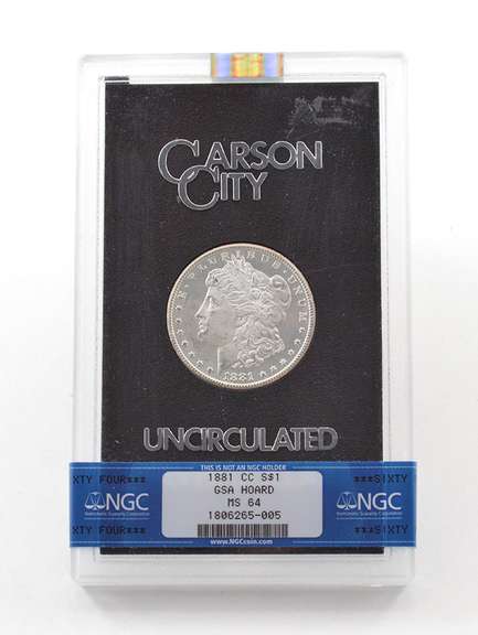 MS64 1881-CC Morgan Silver Dollar - GSA Hoard - Graded NGC