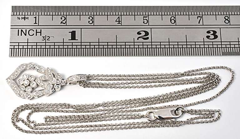 Sophisticated Diamond Pendant Necklace in 14K WG