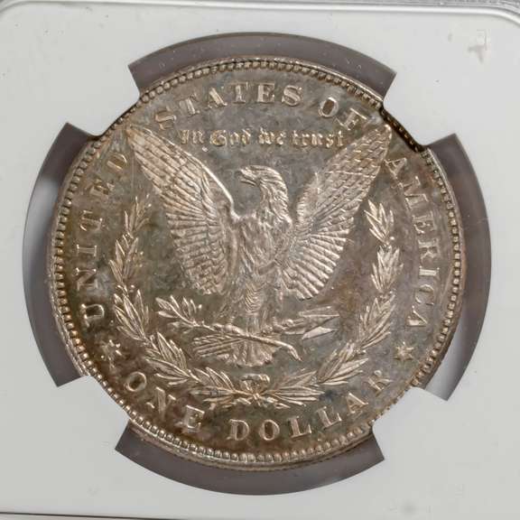 BU 1878 Reverse Of 78 7 Tail Feathers NGC DMPL MS62 Morgan
