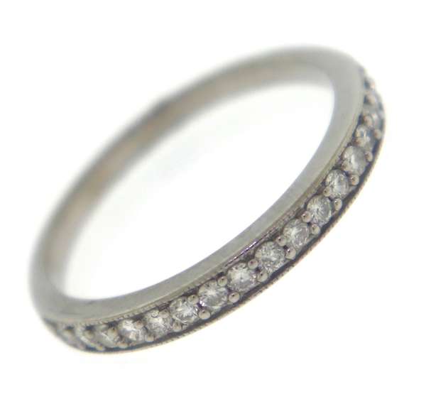 Favorite White Gold Milgrain Diamond Band