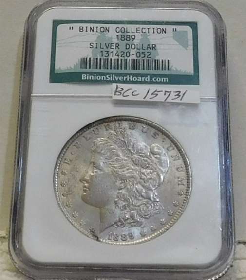 1889 Morgan Binion Sil Dol NGC