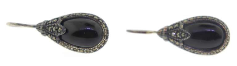Sterling Silver Black Onyx Dangle Earrings