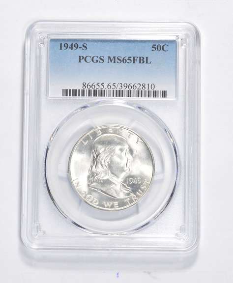 MS65 FBL 1949-S Franklin Half Dollar - Graded PCGS