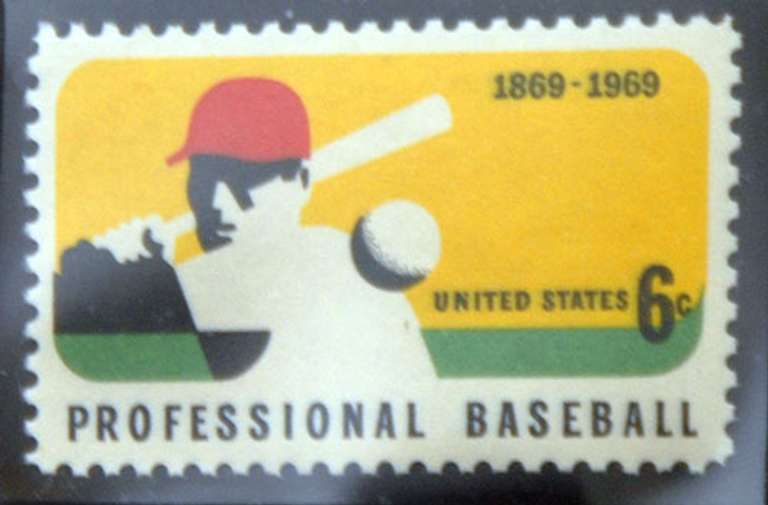 Vintage DiMaggio Photo With Rare 1969 Stamp