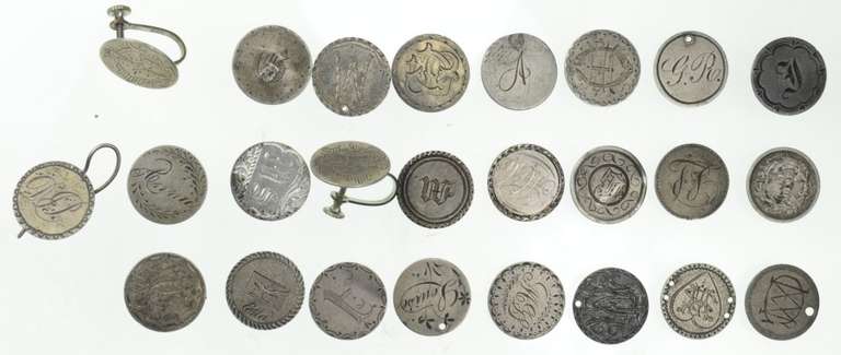 Lot (25) Seated Liberty Half Dime Love Tokens