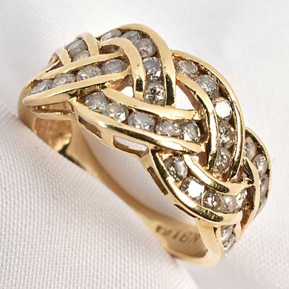 Woven Design Diamond Ring