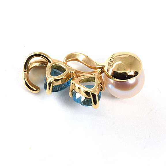 Lovely Pearl & Blue Topaz Pendant