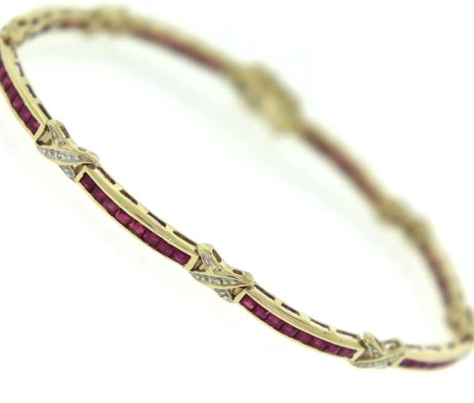 Beautiful Ruby Channel Set Bracelet