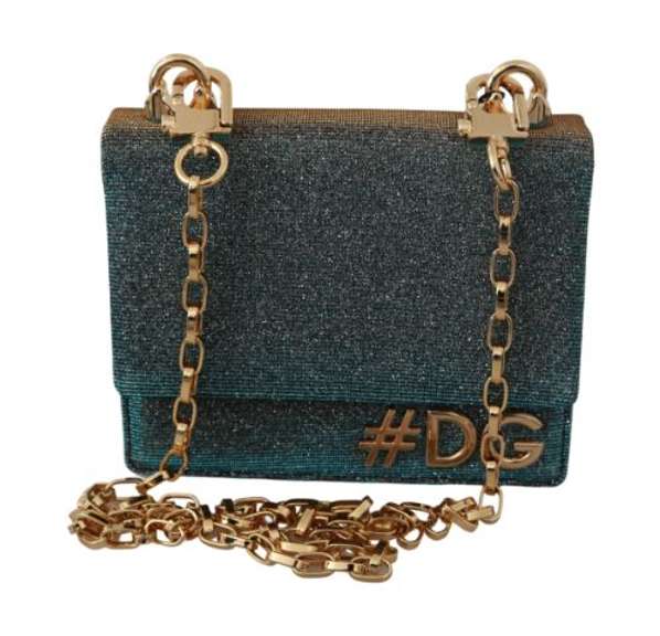 DOLCE & GABBANA  Light Blue Logo Mini Crossbody DG GIRLS Cotton Bag