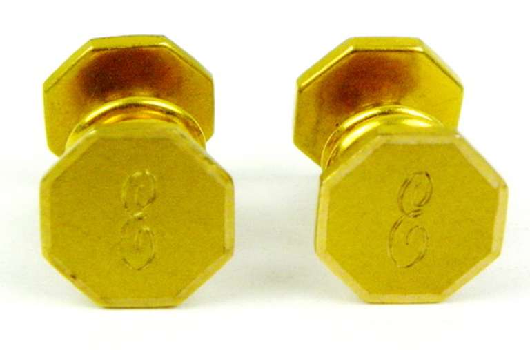Antique Monogram E Snap-Apart Cuff Links