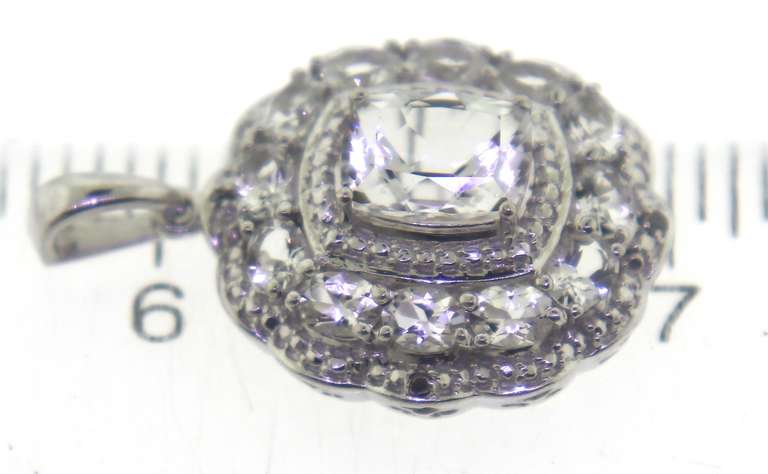 Sterling Silver White Topaz Pendant