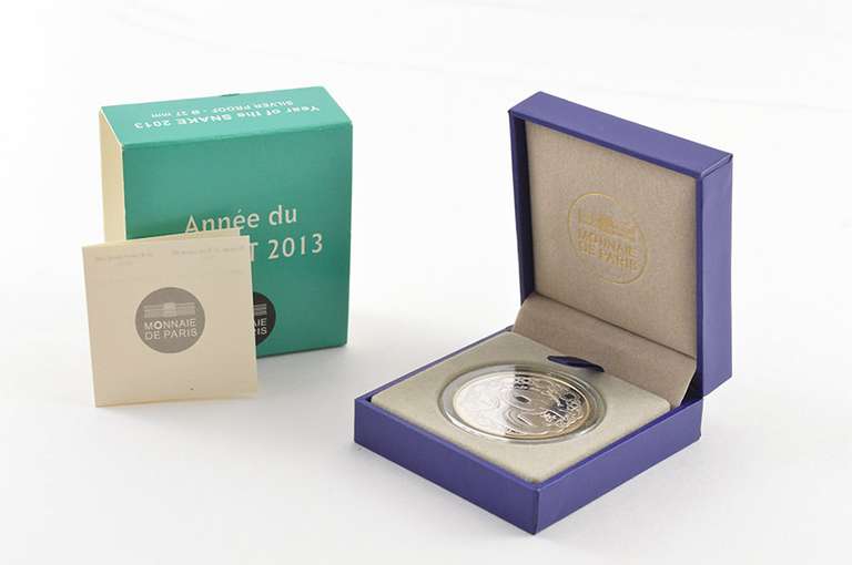 2013 France 10 Euro Year Of The Snake - Silver Proof Coin - Box & COA