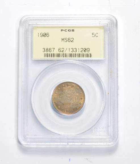 MS62 1906 Liberty V Nickel - Graded PCGS