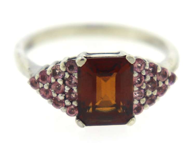 Sterling Silver Red Garnet Ring