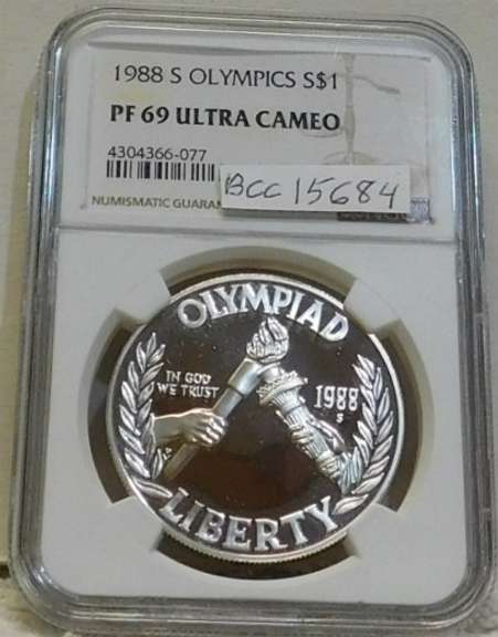 1988-S Olympics Sil PRF Dol NGC PF69UC