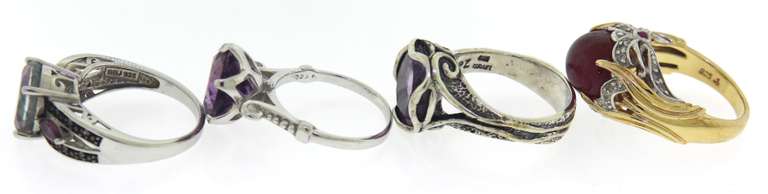 Sterling Silver Lot of 4 Rings