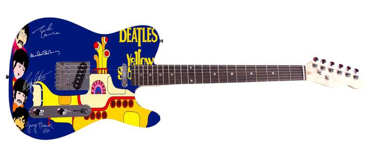 The Beatles Facsimile Autographed Custom Graphics Guitar