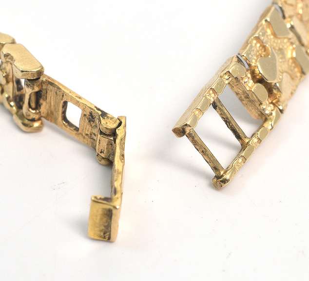 Heavy 8-Inch Nugget Bracelet in 14KT Yellow Gold