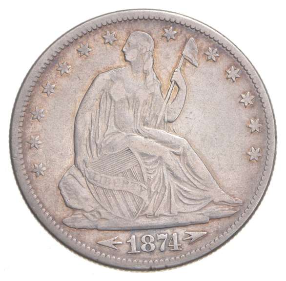 1874 Seated Liberty Half Dollar