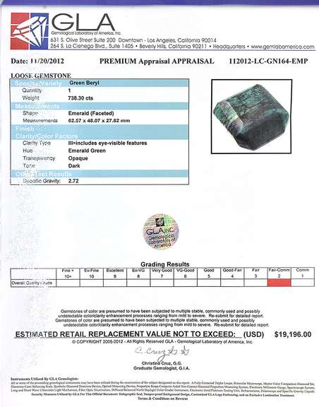 Tremendous 738.3CT Emerald