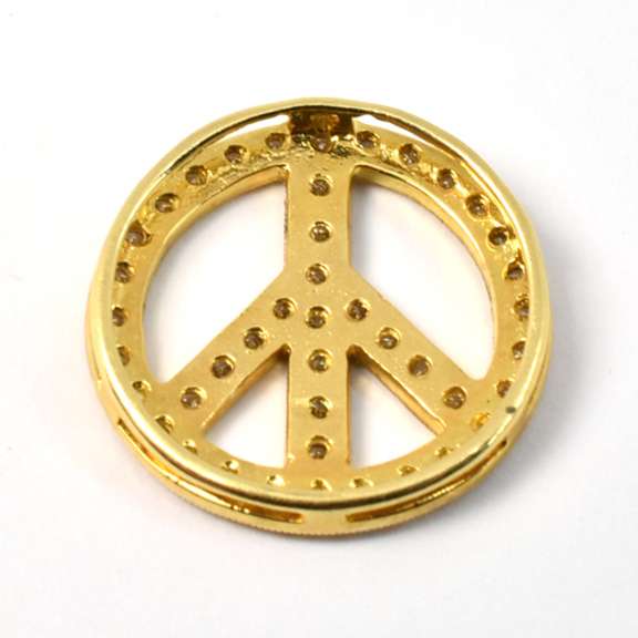 Glorious Peace Pendant with Diamonds in 18K YG