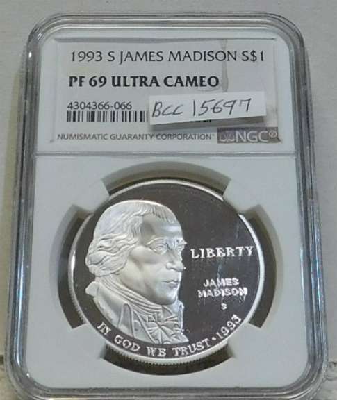 1993-S Madison Sil PRF Dol NGC PF69UC