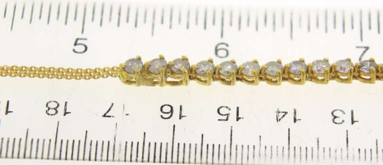 Remarkable 7.25ctw Diamond Tennis Yellow Gold Necklace