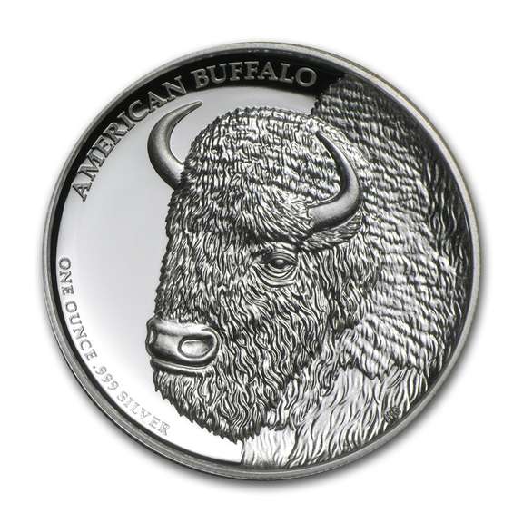 2014 Tuvalu American Buffalo 1oz .999 Silver High Relief Coin Perth Mint w/ box