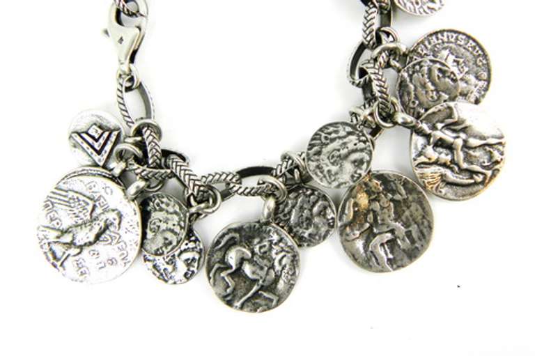 Silpada Sterling Silver Coin Charm Bracelet