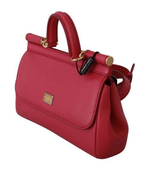 DOLCE & GABBANA  Red Women Hand Purse Borse 100% Leather SICILY Bag