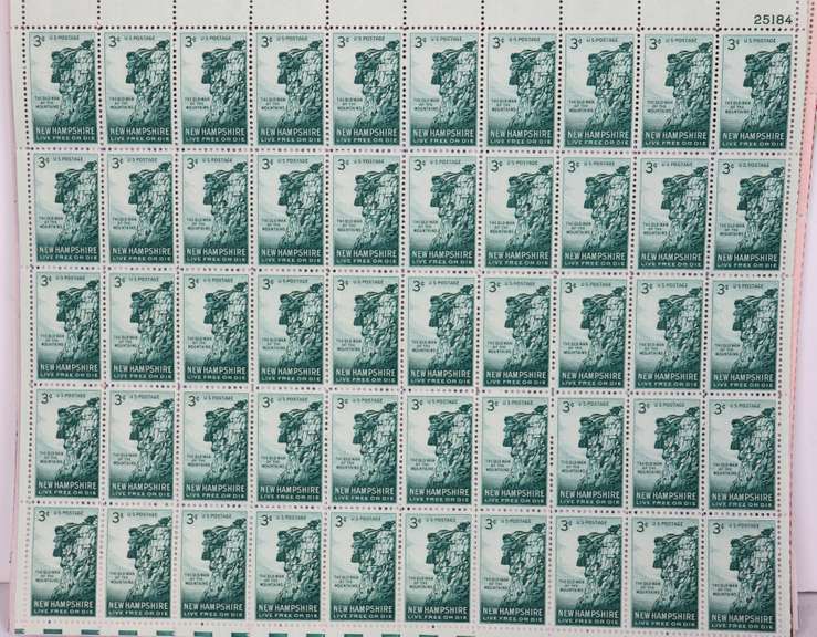 $75 Face Value In Mint Full Gum 3 Cent US Comm Sheets