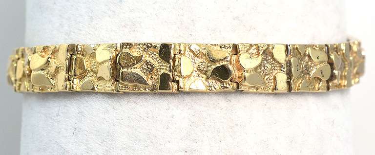 Heavy 8-Inch Nugget Bracelet in 14KT Yellow Gold