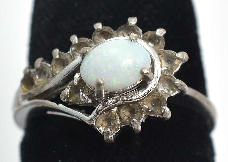 Sterling Silver Multi Crystal Ring
