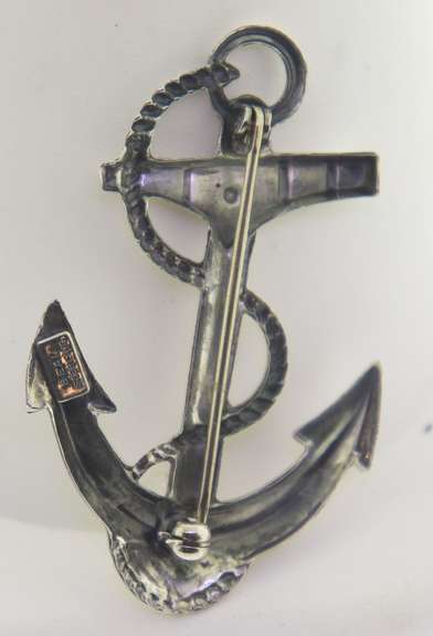 Sterling Silver Anchor Brooch