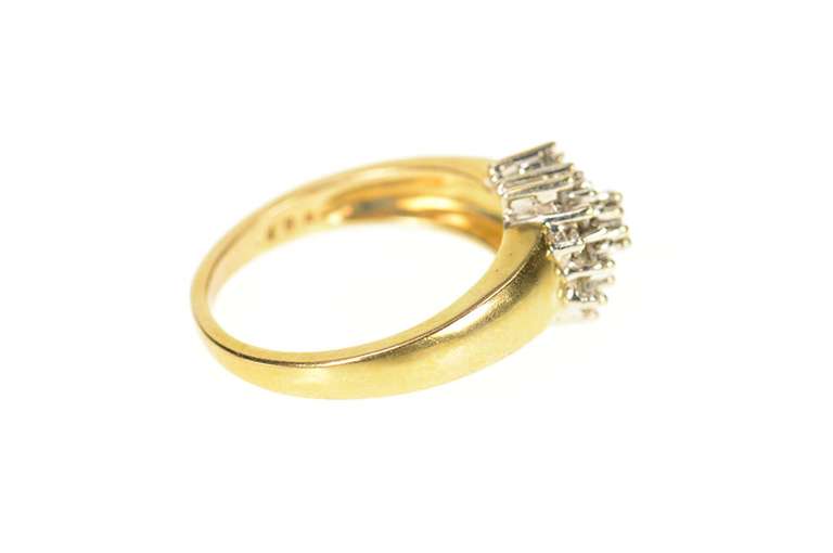 10K Yellow Gold 0.37 Ctw Round Diamond Cluster Statement Ring