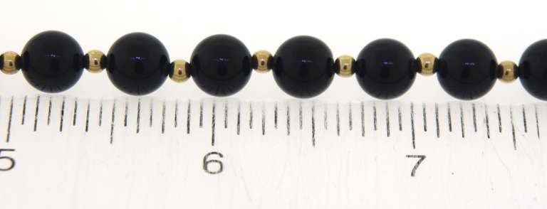 Black Onyx and Gold Beaded Necklace