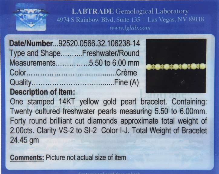 Dazzling 14kt Yellow Gold Pearl and Diamond Bracelet