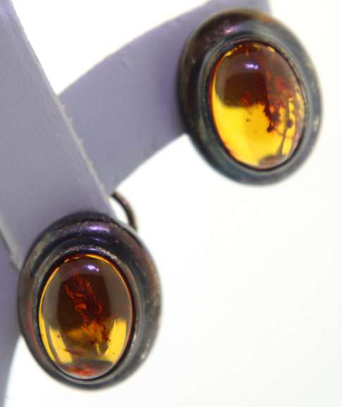 Sterling Silver Amber Earrings