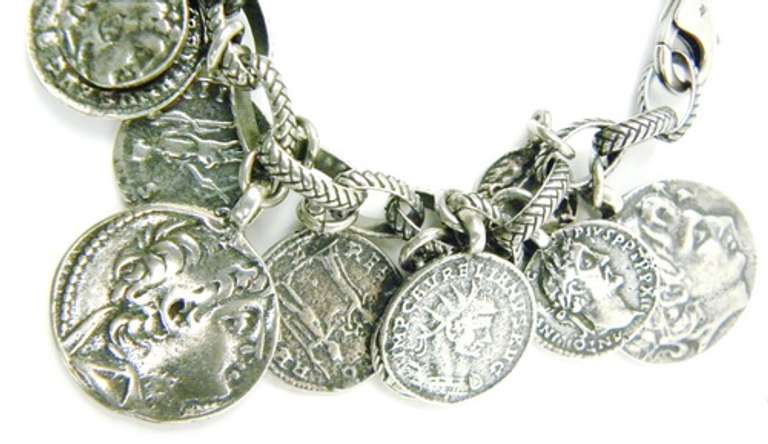 Silpada Sterling Silver Coin Charm Bracelet