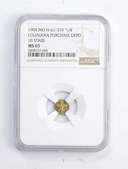 MS65 1904 MO Louisiana Purchase Expo Gold Bullion 1/4 10 Stars - NGC