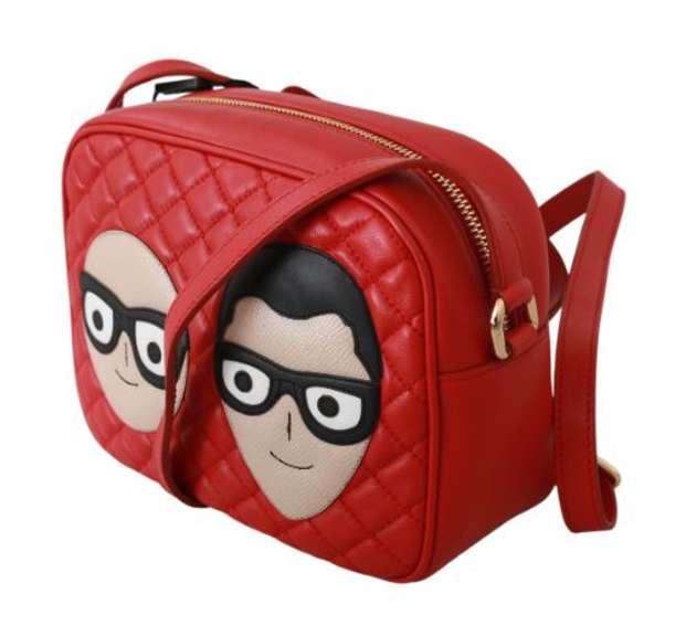 DOLCE & GABBANA  Red Men Patch Crossbody Women Borse GLAM Leather Bag